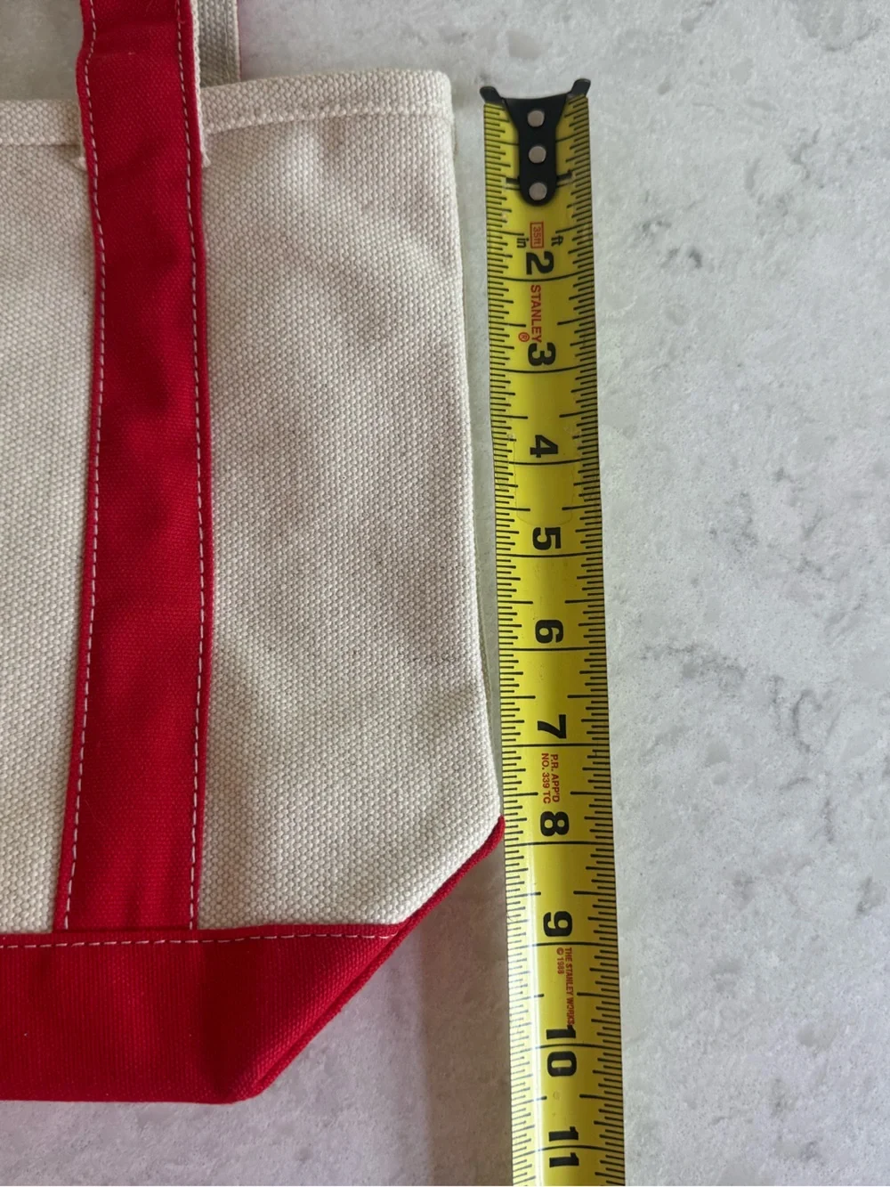 Canvas Tennis Patch Tote Bag - Red Trim